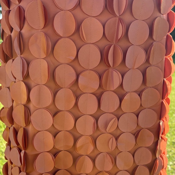 Orange Sleeveless Textured Dress - Picture 4 of 5